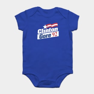 Clinton Gore 1992 Vintage Presidential Campaign Button Baby Bodysuit